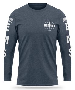 Alternative view of [EMS] Cotton Blend Long Sleeve [NVY/WHT]
