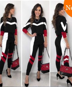 ZOGAA 2019 New Fashion Leisure Sports Women's Sweat Suits Women's Sportswear Two Piece Set Women's Wear Casual Trousers Suit