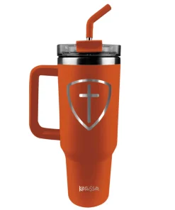 'Cross Shield' 40 oz Travel Mug With Straw by Kerusso®